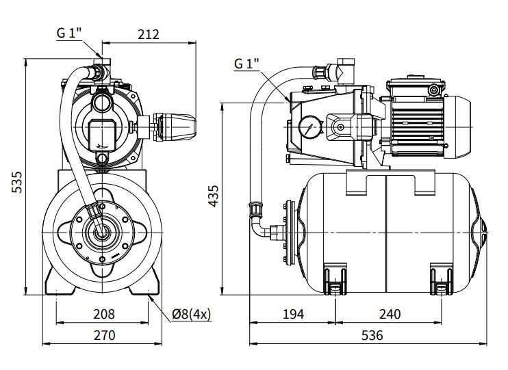 HRD 100/25 HYDROFOOR 1000W tot 85L/min.